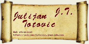 Julijan Totović vizit kartica